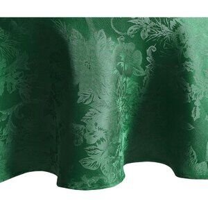 Machine Washable Floral Poinsettia Tablecloth 60x84, Perfect for Festive Events